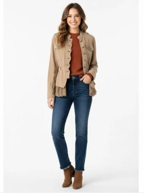 🌺Free People Emilia Lace Trim Tie-Waist Jacket🌺 - Picture 9 of 11